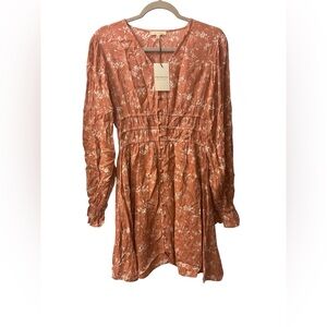 Promesa Pink Floral V-Neck Dress